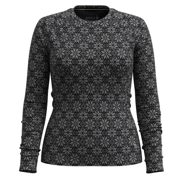NWT Smartwool Black pattern Classic Thermal Merino Base Layer Crewneck LS top S - Picture 1 of 3